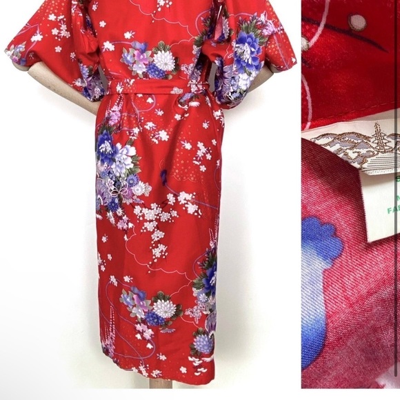 Vintage Kimono Tokyo Made In Japan 40 Inches 100 Cotton Tokyo - Picture 1 of 6